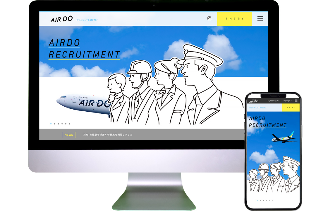 株式会社AIRDO 採用サイトリニューアル 画面イメージ